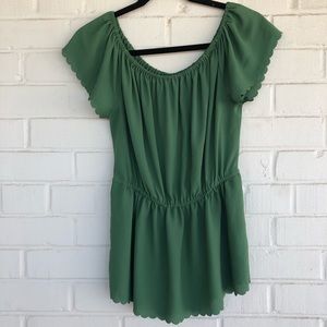 Anthropologie’s Postmark XS Green Peplum Top